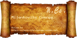 Milenkovits Csenge névjegykártya